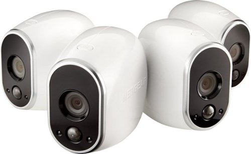  Arlo - Smart Home Indoor/Outdoor Wireless High-Definition Security Cameras (4-Pack) - White/Black