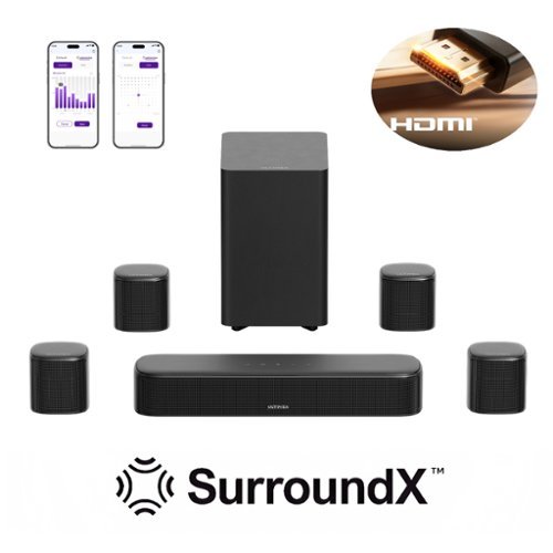 Ultimea - Aura S4T 7.1ch Soundbar with 4 Surround Speakers, Subwoofer, App Control, Bluetooth 6.0, HDMI/OPT/AUX, 350W - Black-Front_Standard 