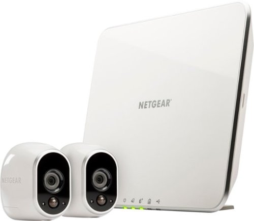  NETGEAR - Arlo Smart Home Indoor/Outdoor Wireless High-Definition IP Security Cameras (2-Pack) - White/Black