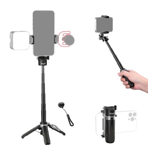 Neewer - Selfie Stick Tripod with Detachable Bluetooth Remote, Foldable & Lightweight for iPhone Vlogs-Front_Standard 