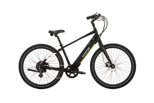 Aventon - Pace 500.3 Step-Over Ebike w/ up to 60 mile Max Operating Range and 28 MPH Max Speed - Large - Midnight Black-Front_Standard 