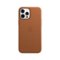 Apple - iPhone 12 Pro Max Leather Case with MagSafe - Saddle - Brown-Front_Standard