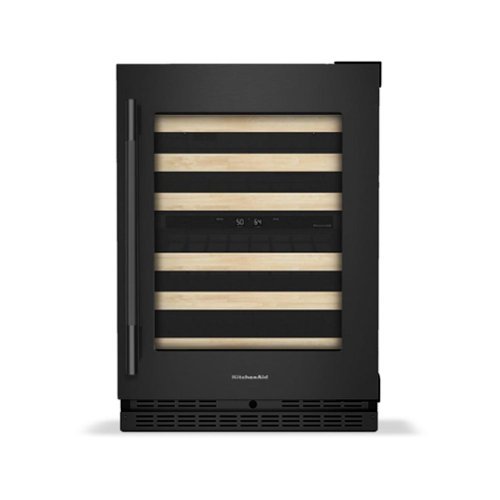 KitchenAid - 46-Bottle Wine Cellar with Full-Extension Wood-Front Racks - Black Ore
