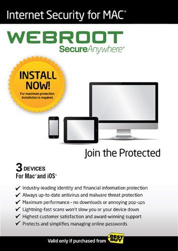  Webroot Internet Security for Mac (3-Device) (1-Year Subscription) - Mac OS