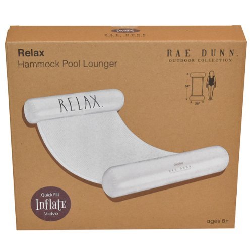 Salus Brands, LLC Rae Dunn: Relax Hammock Pool Lounge - 54x 28, CocoNut Float, Inflatable Drifter, Exercise & Relaxation Chair, Ages 8+ HOW TO BUY