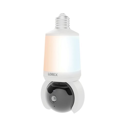 Lorex - Connect 2K Wi-Fi Smart Lightbulb Pan-Tilt Security Camera - White-Front_Standard 