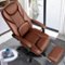 KERDOM - High Back Executive Leather Office Chair with Footrest, Swivel Ergonomic Reclining Computer Chair with Padded Armrests - Brown-Front_Standard