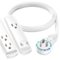 Maximm - Extension Cord with USB Ports 3FT, 360° Rotating Flat Plug, 3-Outlet with USB Ports (2 Ports), 3 Prong, UL Certified - White-Front_Standard