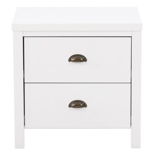 CorLiving - Boston 2-Drawer Night Stand - White-Front_Standard 