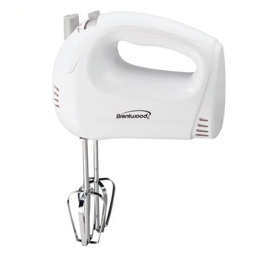 Brentwood - 5-Speed Hand Mixer - White-Front_Standard 