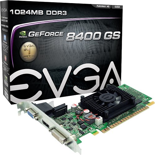 EVGA - GeForce 8400 GS 1GB GDDR3 PCI Express 2.0 Graphics Card - Silver