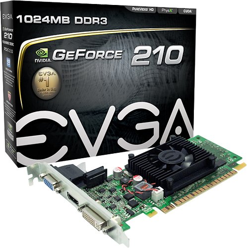  EVGA - GeForce 210 1GB DDR3 PCI Express 2.0 Graphics Card - Silver