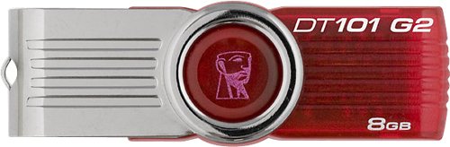 Kingston Technology - DataTraveler 101 G2 8 GB USB 2.0 Flash Drive - Red