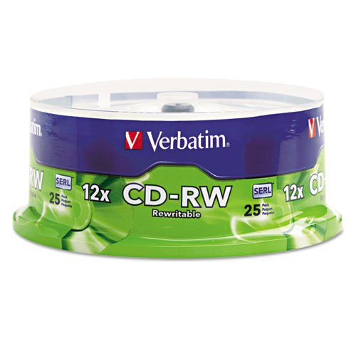 Verbatim - 12x CD-RW Discs with Spindle Case (25-Pack)-Front_Standard 