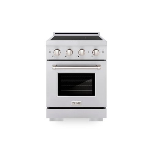 ZLINE - 24 in. 3.2 cu. ft. Paramount Freestanding Induction Range with 3 Burners and Electric Oven - Stainless Steel