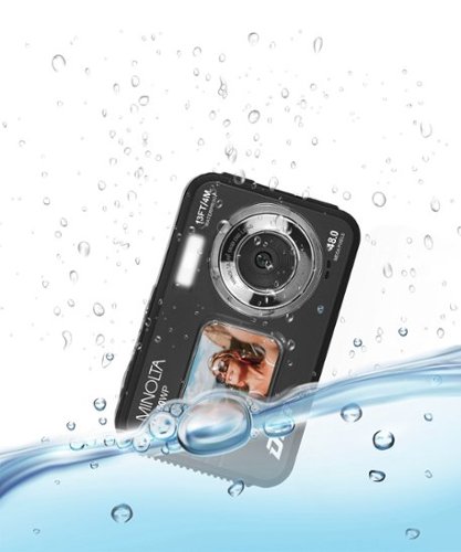 Minolta Duo MN50WP 48.0 Megapixel Waterproof 5K Video Digital Camera with Dual LCD - Black GLOBAL SHIPPING