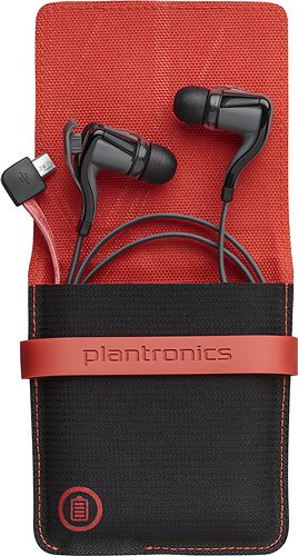  Plantronics - BackBeat GO 2 Wireless Earbud Headphones with Charging Case - Earbuds: Black; Case: Black/Red