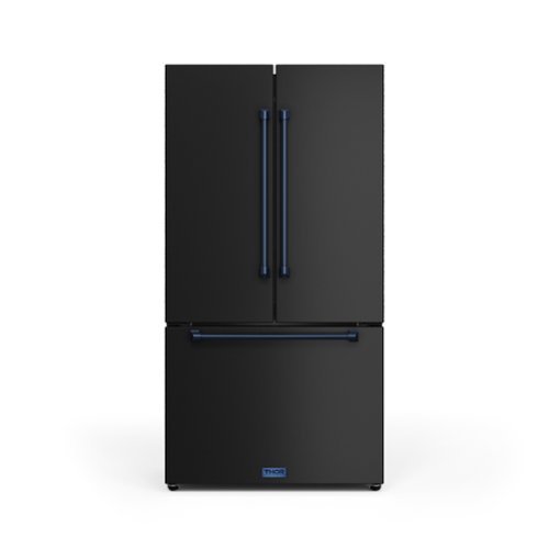 Gordon Ramsay Series by Thor Kitchen 20.3 Cu. Ft. Counter Depth Refrigerator with Navy Blue Hardware - Black