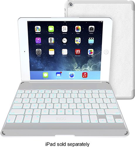  ZAGG - ZAGGkeys Keyboard/Cover Case (Folio) for iPad Air - White