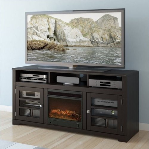 CorLiving - Westlake Collection TV Cabinet for Most TVs Up to 68" - Mocha Black-Front_Standard 