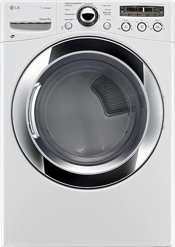  LG - SteamDryer 7.3 Cu. Ft. 9-Cycle Ultralarge-Capacity Steam Electric Dryer - White