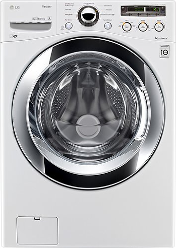  LG - SteamWasher 4.0 Cu. Ft. 9-Cycle Ultralarge-Capacity High-Efficiency Steam Front-Loading Washer - White