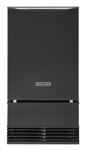 KitchenAid - 18" 51-Lb. Built-In Icemaker - Black-Front_Standard 