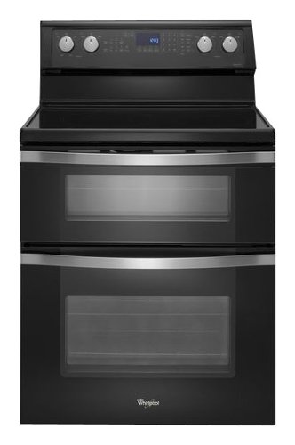 Whirlpool - 30" Self-Cleaning Freestanding Double Oven Electric Convection Range - Black Ice-Front_Standard 