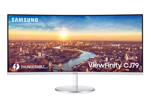 Samsung - 34” ViewFinity CJ791 QHD FreeSync Thunderbolt Monitor with speakers - White/Silver-Front_Standard 