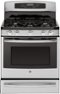 GE - Profile Series 30" Self-Cleaning Freestanding Dual Fuel Convection Range - Stainless steel-Front_Standard 