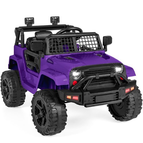 Best Choice Products - 12V Kids Ride On Truck Car w/ Parent Remote Control, Spring Suspension, LED Lights - Purple-Front_Standard 