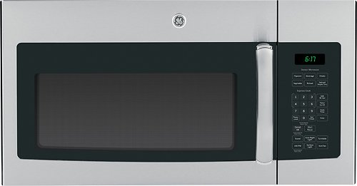 GE - 1.7 Cu. Ft. Over-the-Range Microwave - Stainless Steel with Black Accents-Front_Standard 