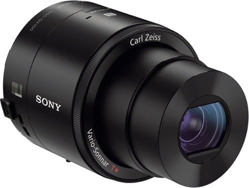 Sony - DSC-QX100 20.2-Megapixel Attachable Lens-Style Camera for Most iOS and Android Mobile Phones - Black-Angle_Standard 