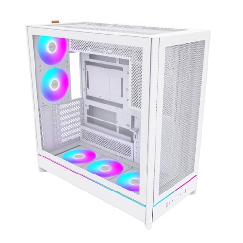 Montech - HS01 Pro ATX Mid Tower Case - White-Front_Standard 