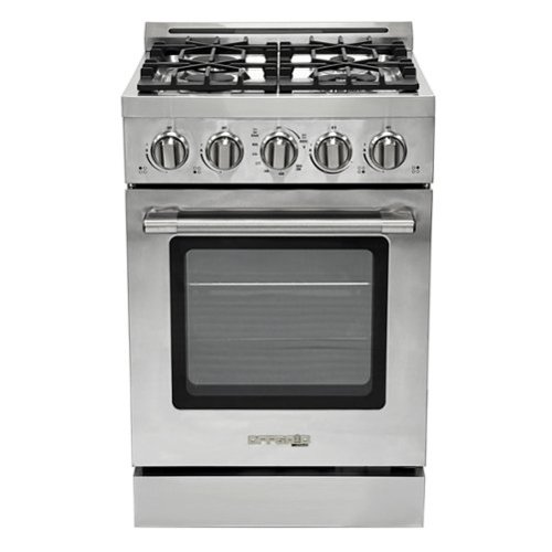 Unique Appliances - Off-Grid 24 in. Wide 4 Burner 3.75 Cu. Ft. Freestanding LP Gas Range with Waist-High Broiler and Manual Clean - Stainless Steel