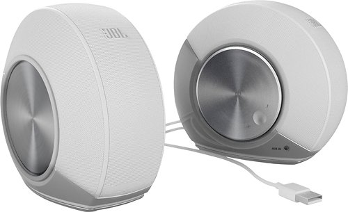  JBL - Pebbles 2.0 Speaker System (2-Piece) - Silver/White