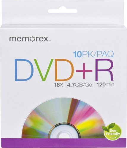  Memorex - 16x DVD+R Discs (10-Pack) - White