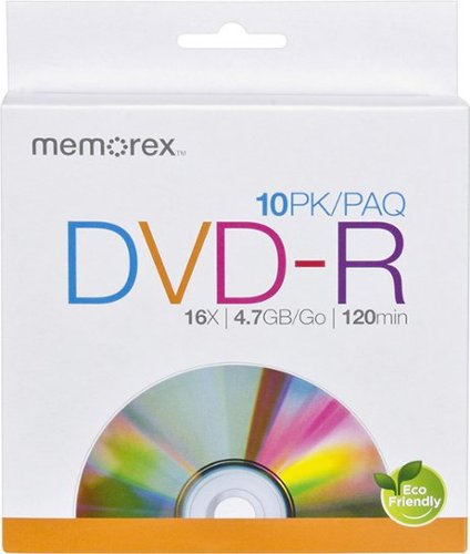  Memorex - 16x DVD-R Discs (10-Pack) - White