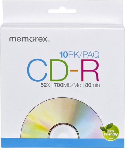  Memorex - 52x CD-R Discs (10-Pack) - Silver
