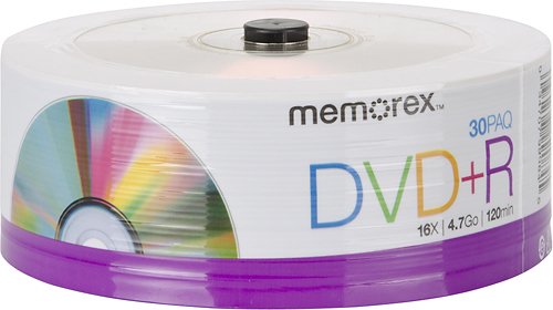  Memorex - 16x DVD+R Discs (30-Pack) - White