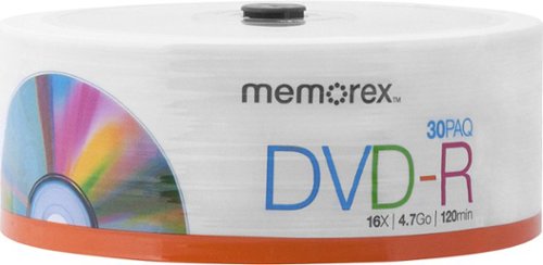  Memorex - 16x DVD-R Discs (30-Pack) - White