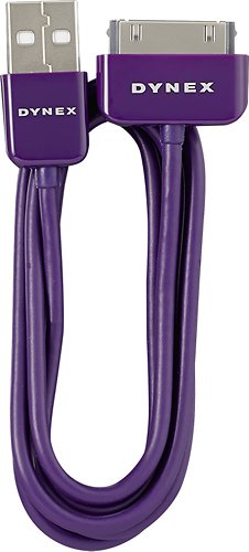  Dynex™ - 3' USB 2.0 Type-A-to-Apple® 30-Pin Charge-and-Sync Cable - Amethyst