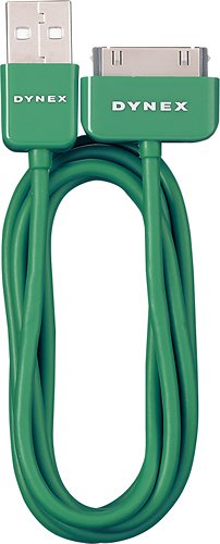 Dynex™ - 3' USB 2.0 Type-A-to-Apple 30-Pin Charge-and-Sync Cable - Green-Front_Standard 