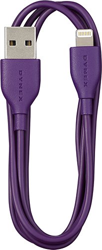  Dynex™ - 3' USB 2.0 Type-A-to-Apple® Lightning Charge-and-Sync Cable - Purple