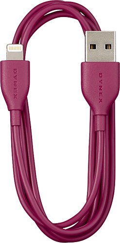  Dynex™ - 3' USB 2.0 Type-A-to-Apple® Lightning Charge-and-Sync Cable - Red