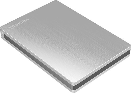 Toshiba - Canvio Slim II 1TB External USB 3.0 Portable Hard Drive - Silver