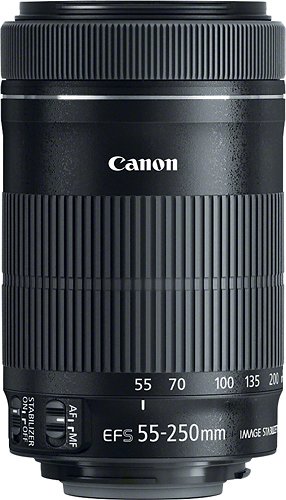 EF-S55-250mm F4-5.6 IS STM Telephoto Zoom Lens for Canon EOS DSLR Cameras - Black
