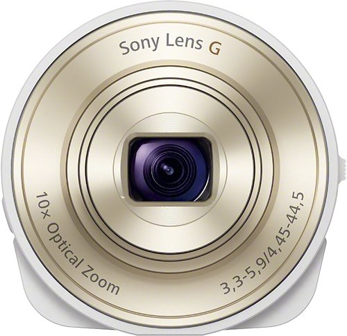  Sony - DSC-QX10 18.2-Megapixel Attachable Lens-Style Camera for Most iOS and Android Mobile Phones - White