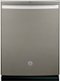 GE - 24" Top Control Tall Tub Built-In Dishwasher with Stainless Steel Tub - Slate-Front_Standard