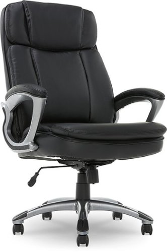 Serta - Fairbanks Bonded Leather Big and Tall Executive Office Chair - Black